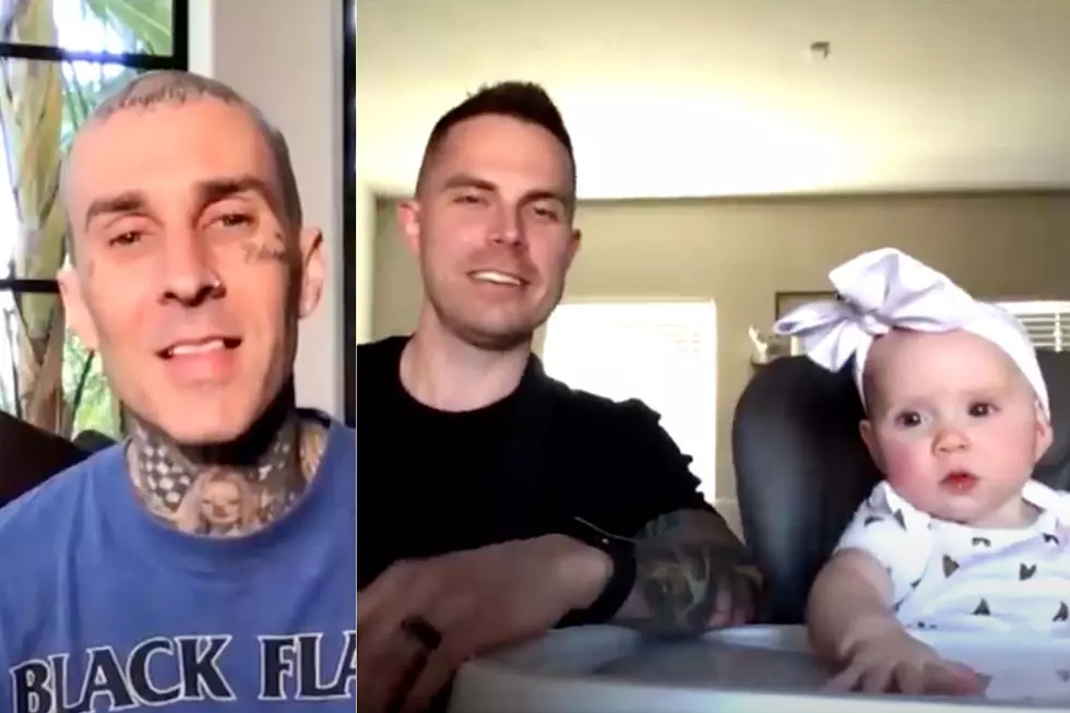 Travis Barker Surprises Viral ‘Heavy Metal Baby’ + Dad on Talk Show