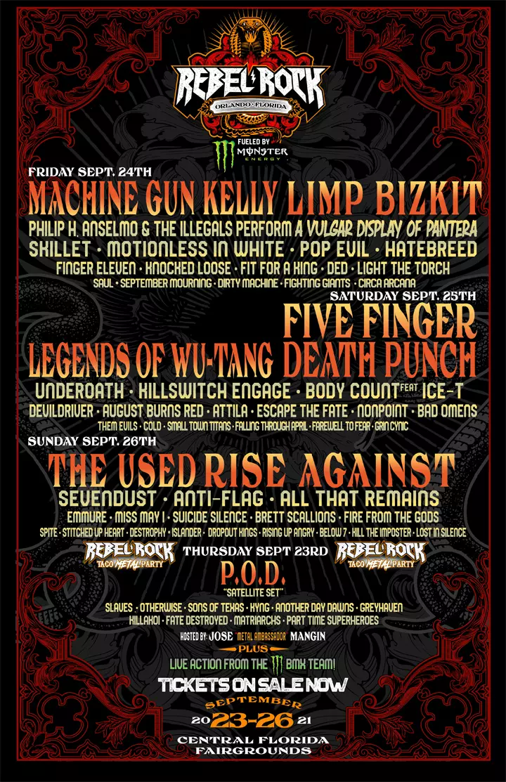 Limp Bizkit Five Finger Death Punch Lead 21 Rebel Rock Fest