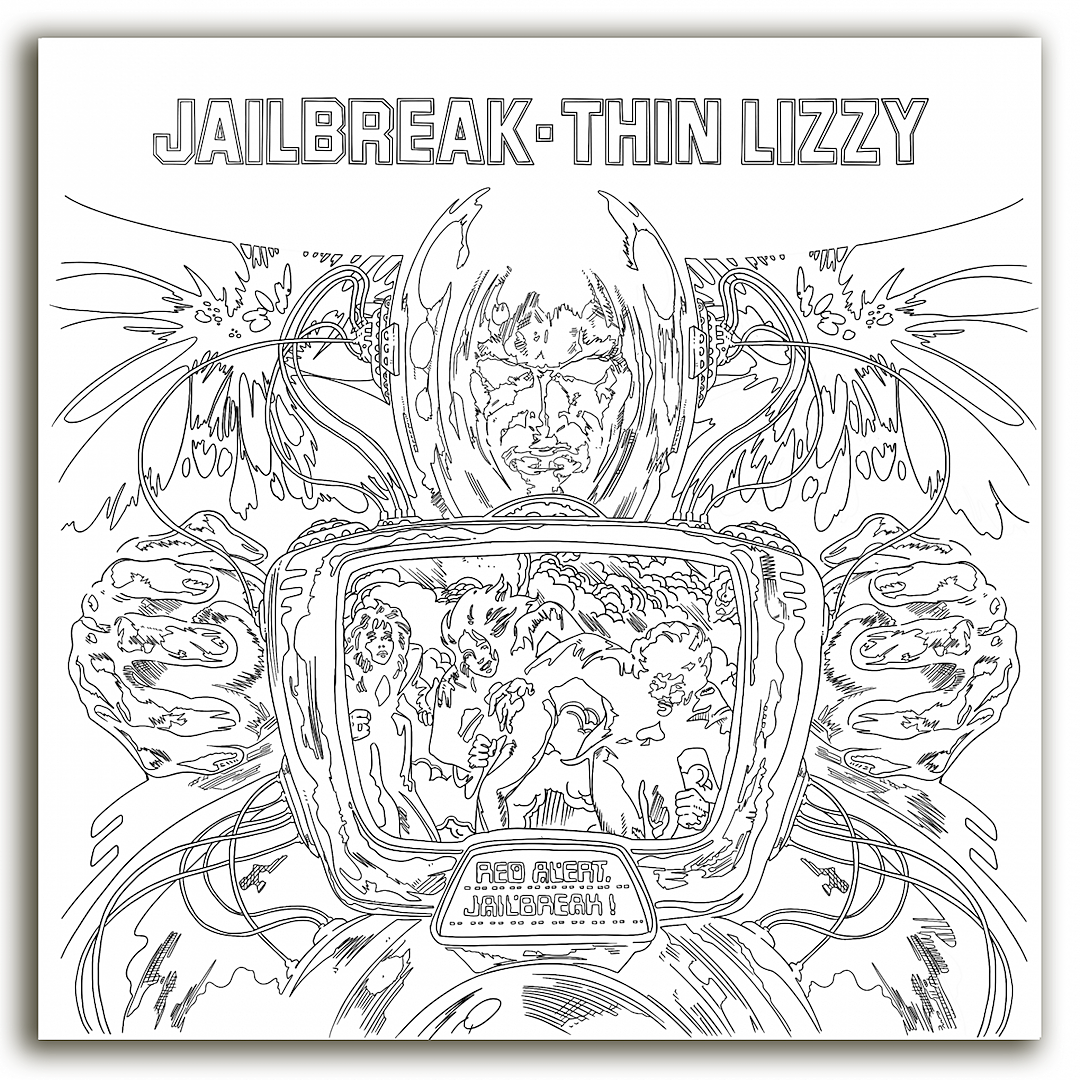 Album Cover Coloring Pages 2025 - Thin Lizzy Coloring Book 3 