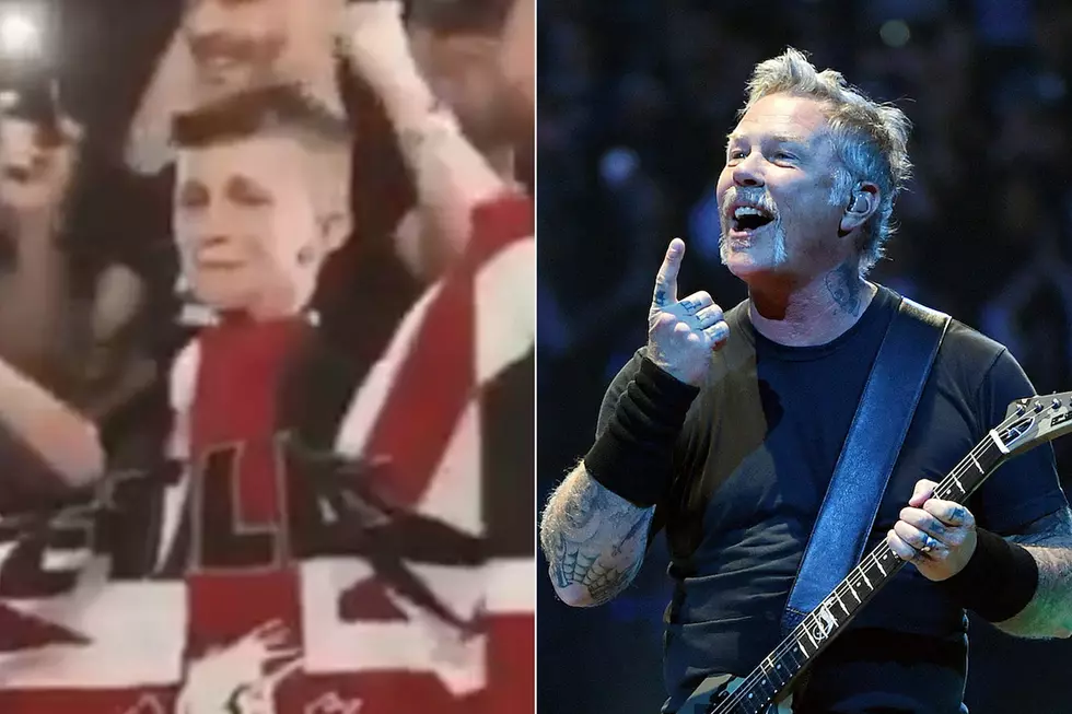 Little Kid Cries After Being Noticed By James Hetfield at Show