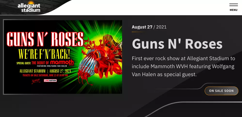 Guns N' Roses Will Be First Rock Artist to Play Las Vegas Stadium