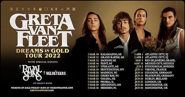 Greta Van Fleet Announce 2022 Tour Dates