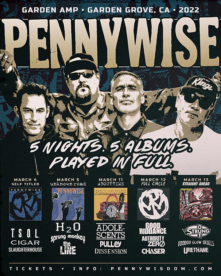 Pennywise Book March 2022 Dates to Revisit Five Albums in Full