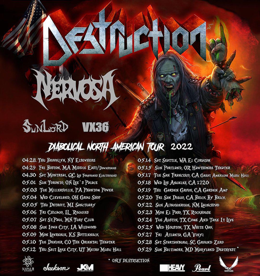 Destruction Book Spring 2022 Tour With Nervosa + More
