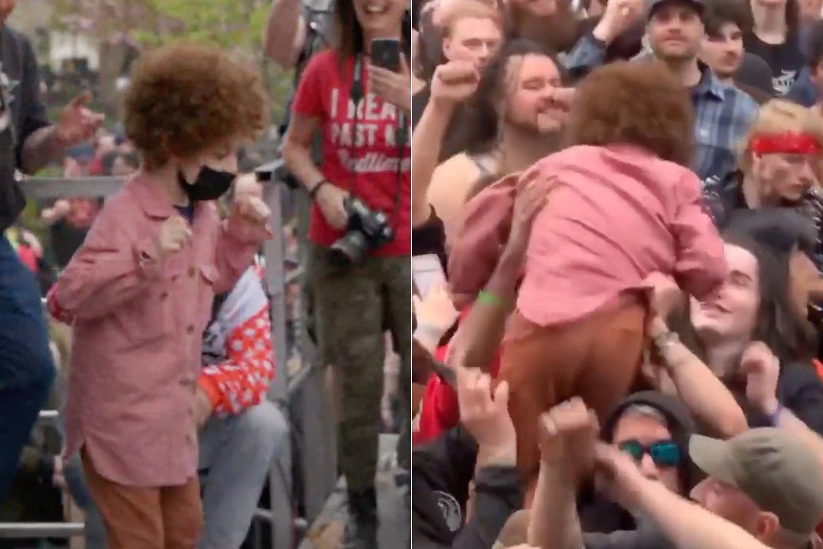 Little Girl Enjoys First Time Crowd Surfing at Hardcore Show