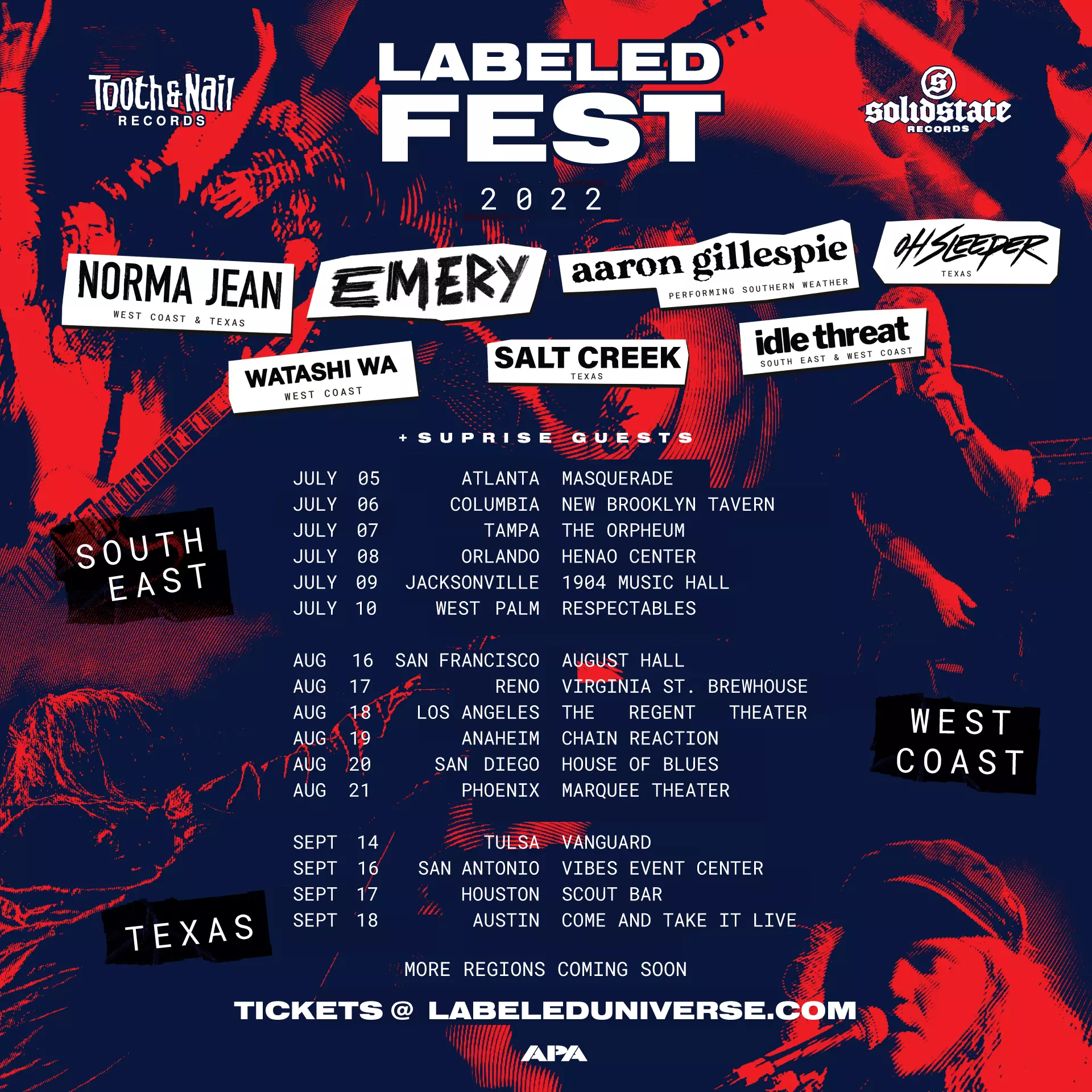 Norma Jean, Emery + Aaron Gillespie Plot 'Labeled Fest' 2022 Tour