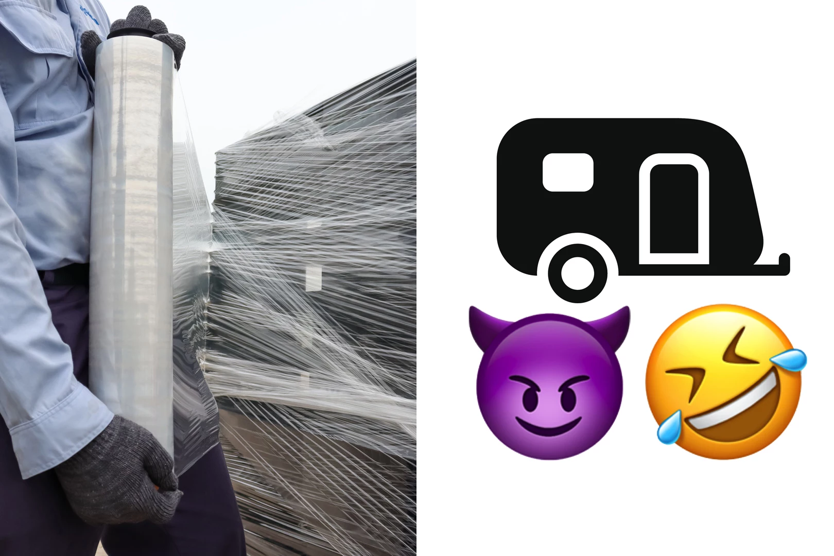 Plastic Wrapping a Tour Bus Trailer Is a Devilishly Funny Prank