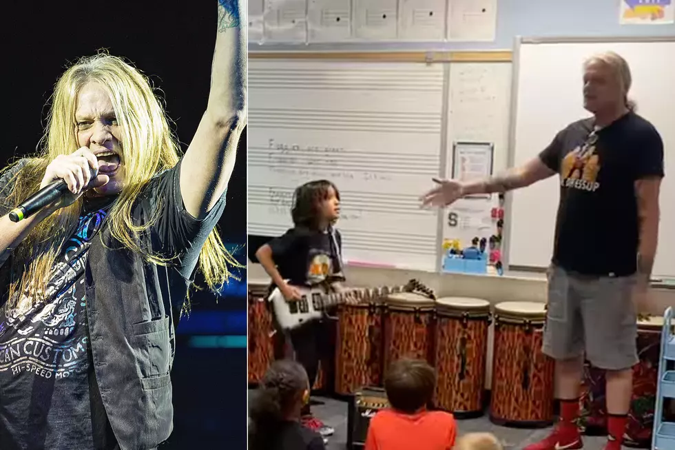 Sebastian Bach Visits Stepson&#8217;s 3rd Grade Music Class, Encourages His Guitar Playing