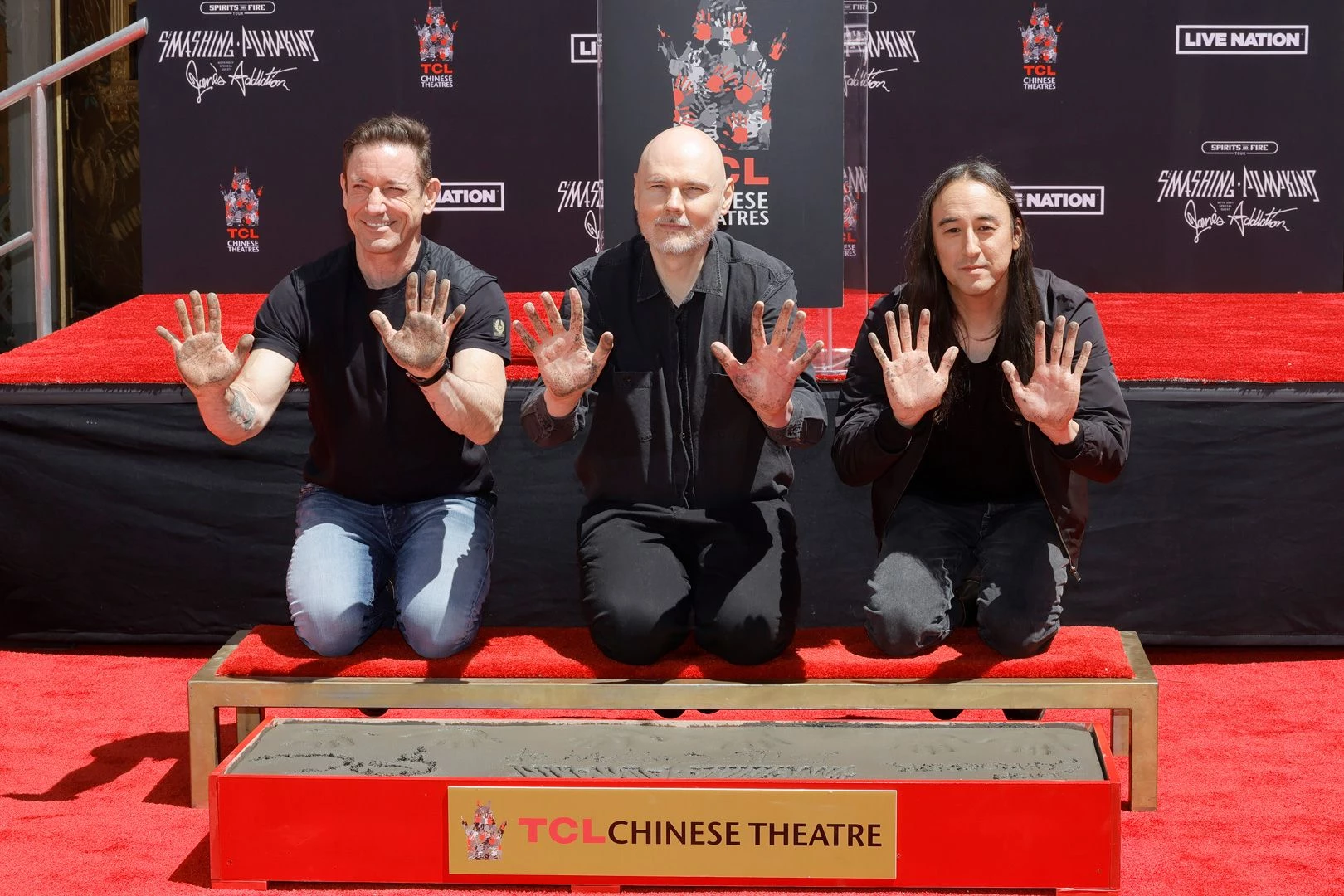 Smashing Pumpkins Immortalize Handprints at Chinese Theatre