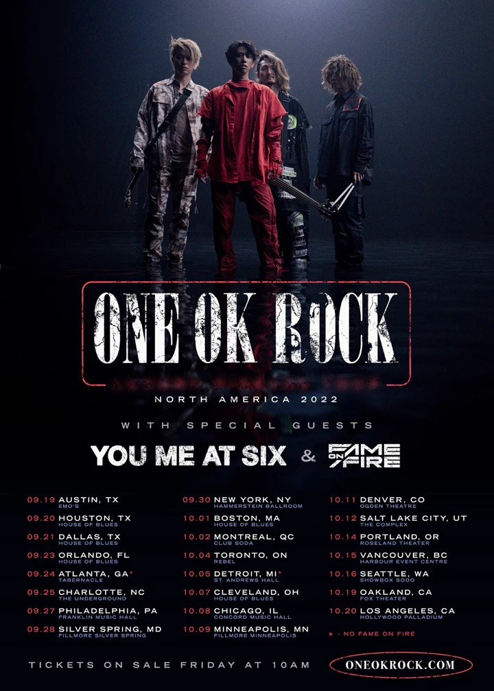 One OK Rock Reveal Fall 2022 North American Tour Dates