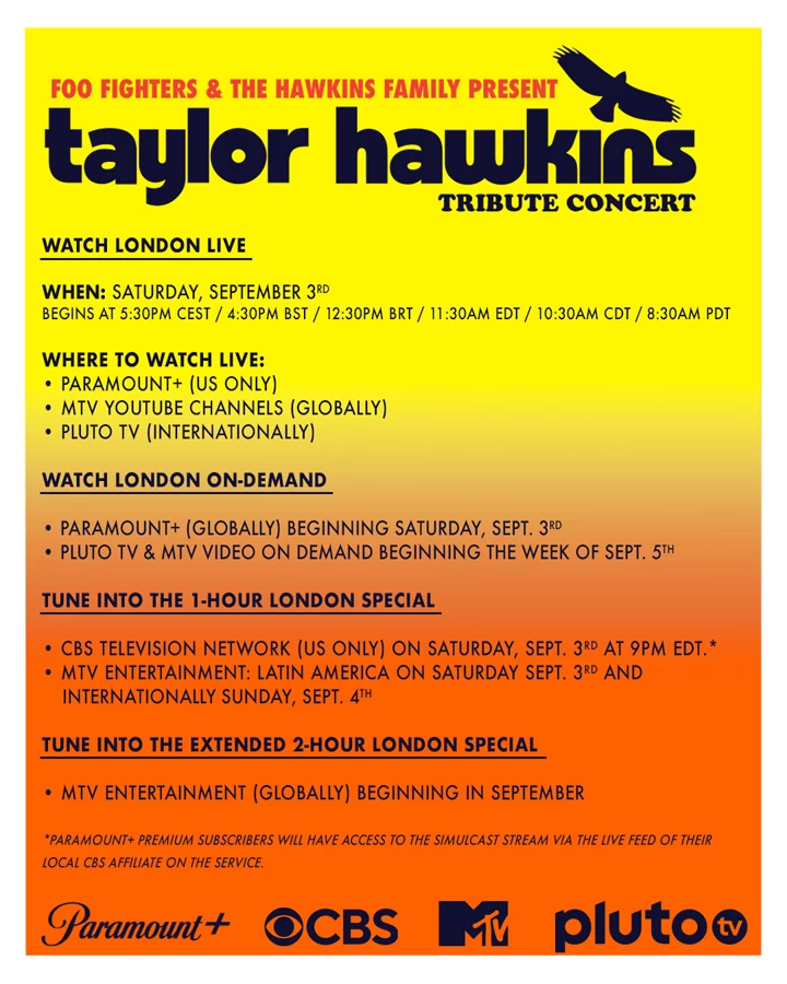 Taylor Hawkins Tribute Concert Livestream - How to Watch