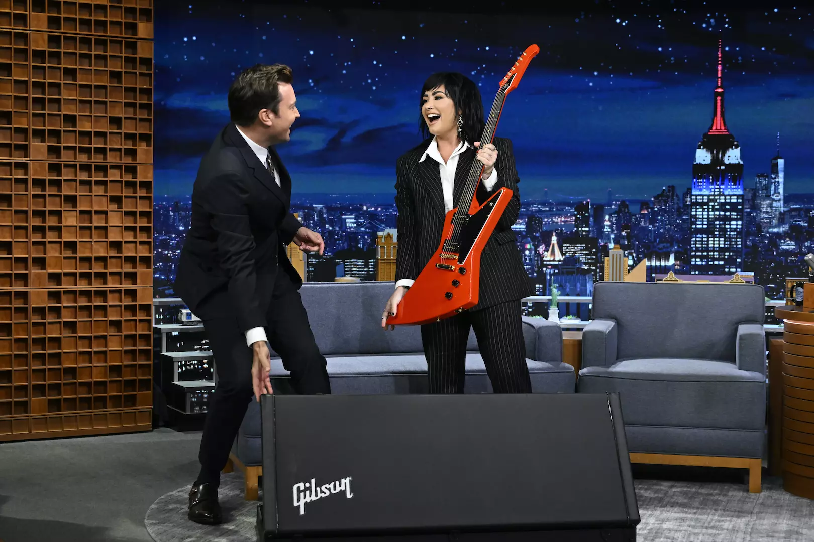 Demi Lovato Played a Super Metal-Looking Guitar on 'Fallon'