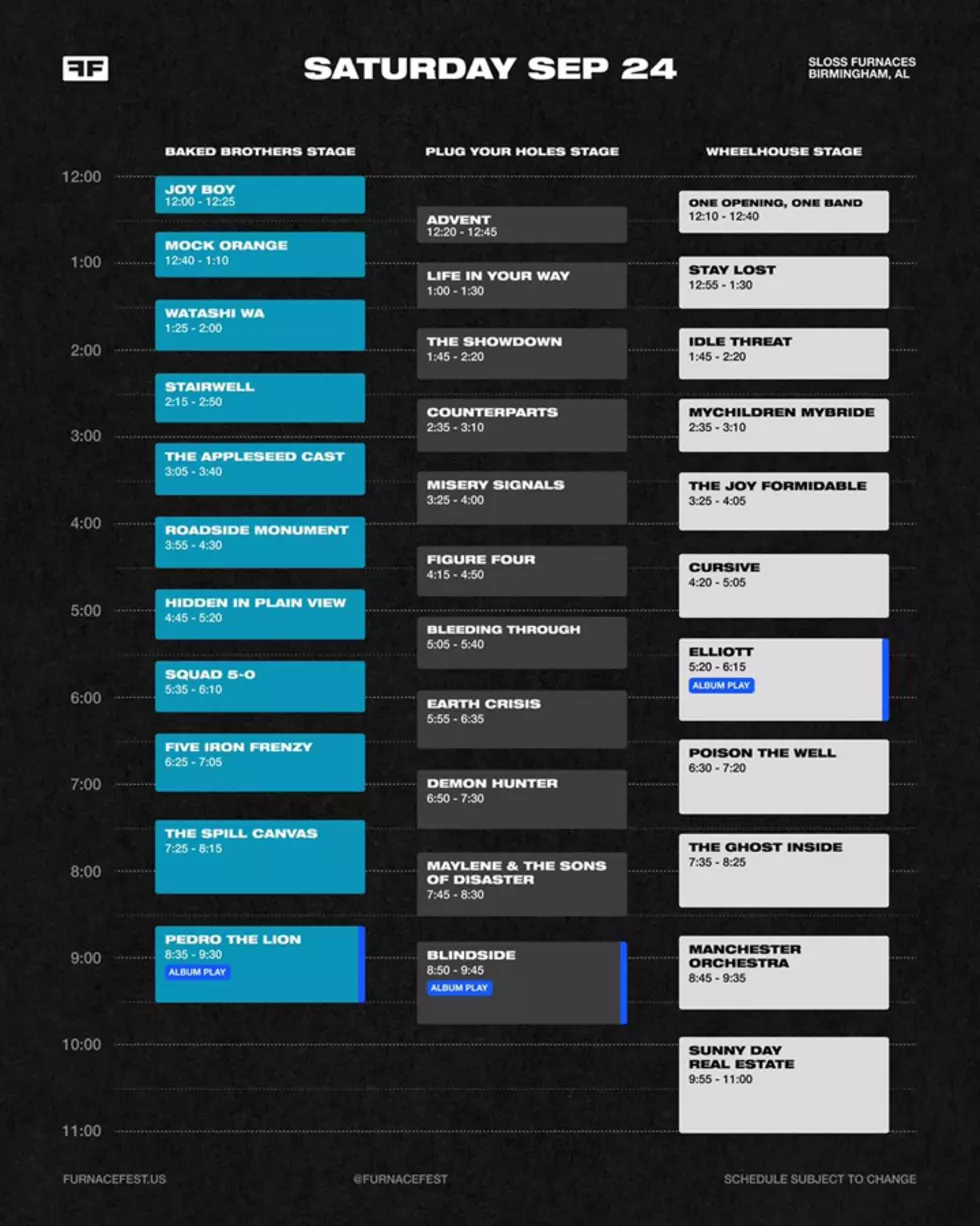 2022 furnace fest saturday sept. 24 lineup and set times
