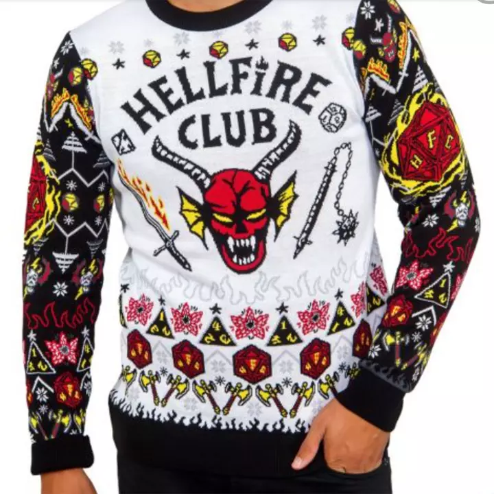 Slay With a 'Stranger Things' Hellfire Club Christmas Sweater