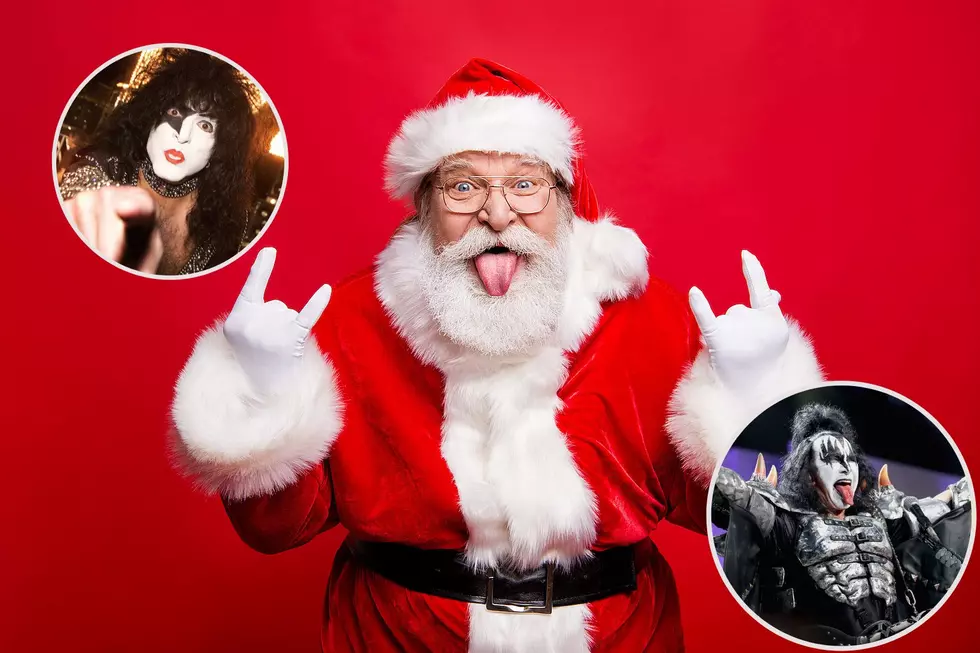 Mall Goths Dressed Up as Kiss to Take Pictures With Santa