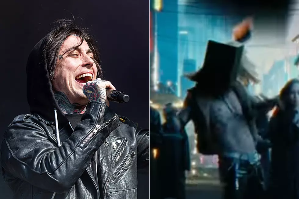 Bach Look-Alike Gets Hit With Laptop in Falling in Reverse Video