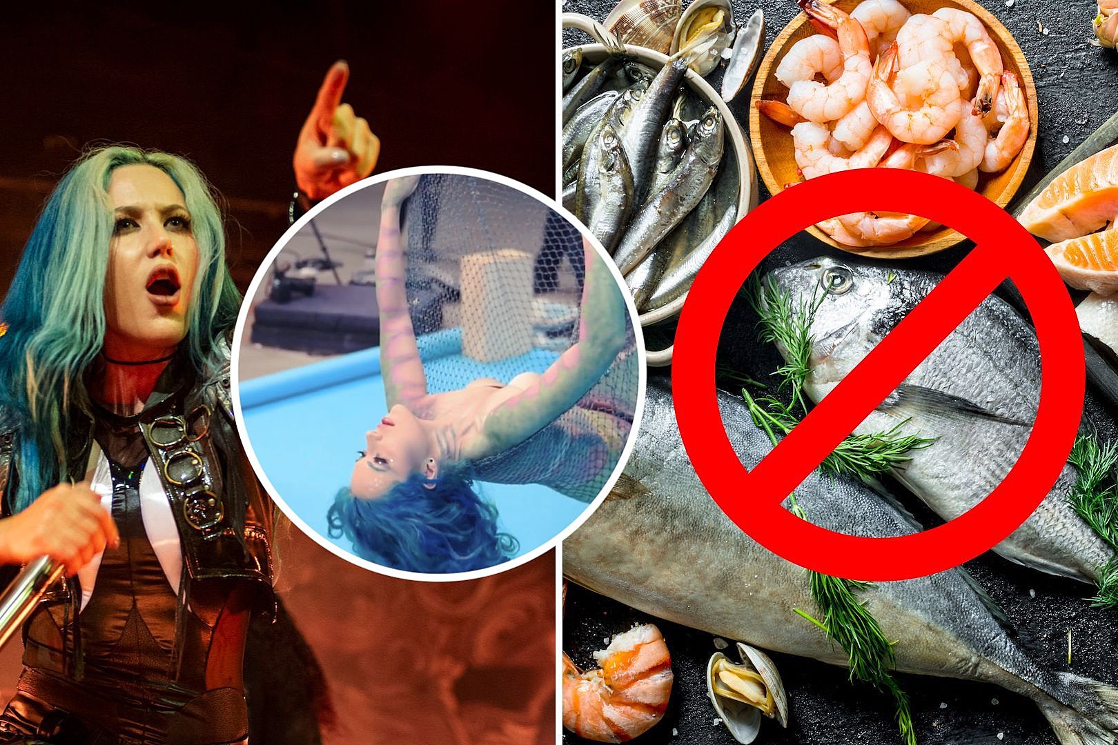 Alissa White-Gluz Poses in PETA Ad to Protest Fish Consumption photo