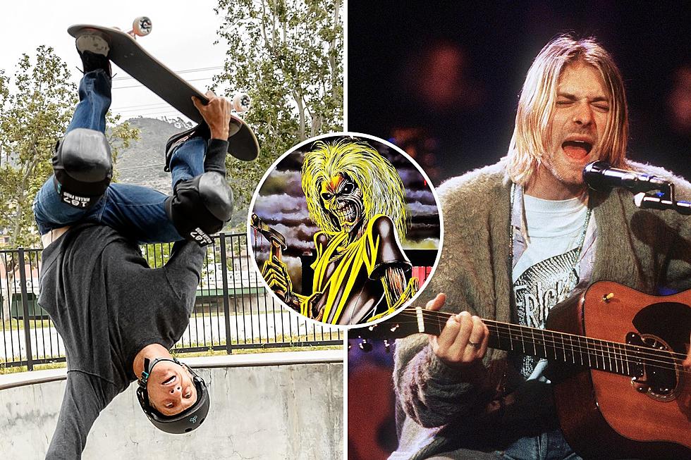 Tony Hawk The Story of Iron Maiden Skateboard Painted by Cobain