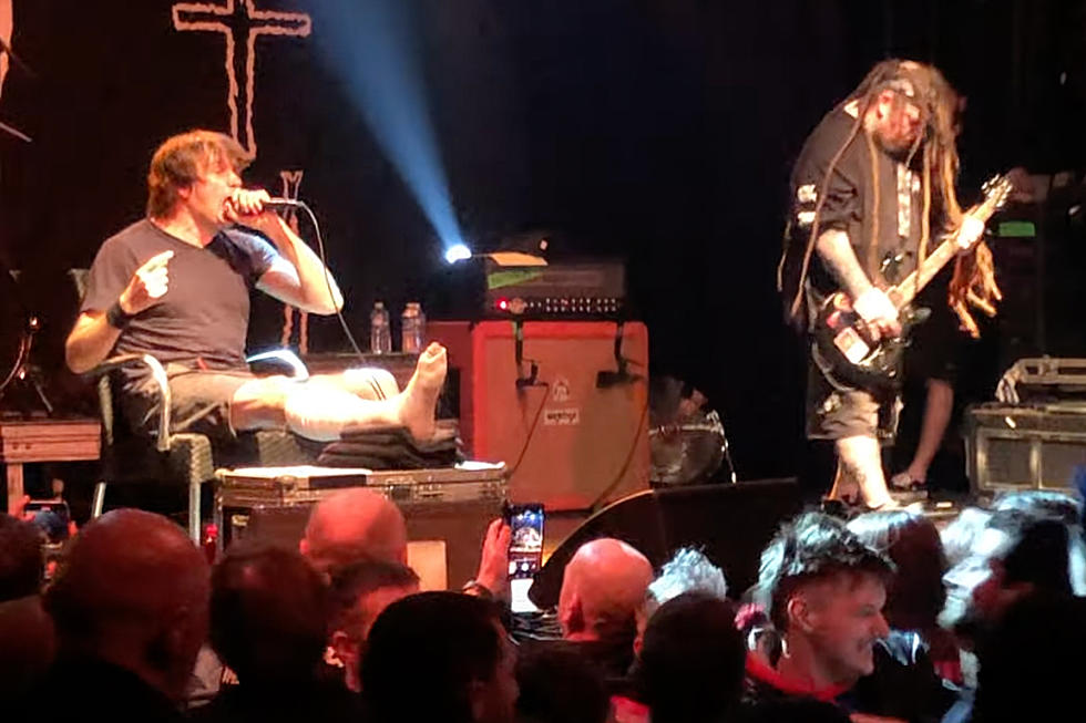 Napalm Death Vocalist Breaks Ankle, Still Killing It Live Even With His Foot Up