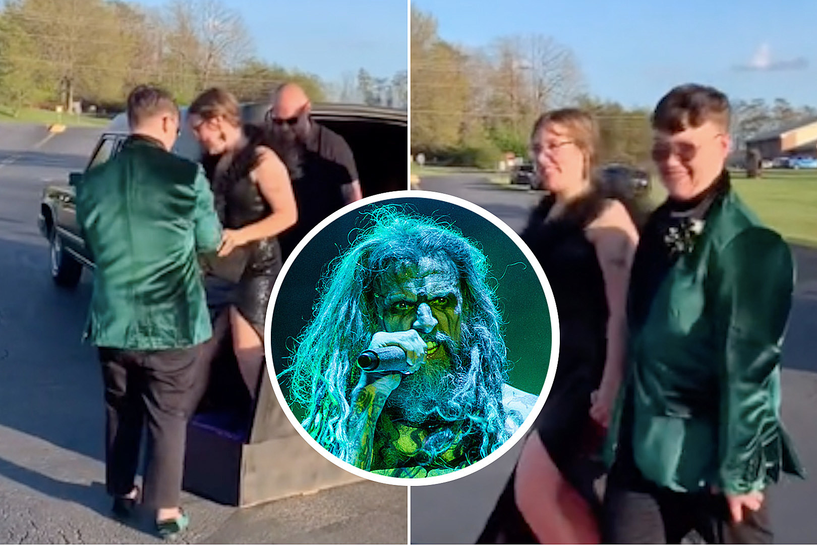 Living Dead Girl Arrives to Prom in Hearse + Coffin photo pic