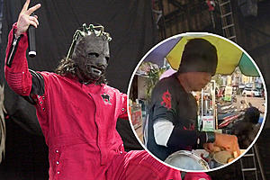 Street Vendor in Indonesia Blasts Slipknot + Headbangs While...