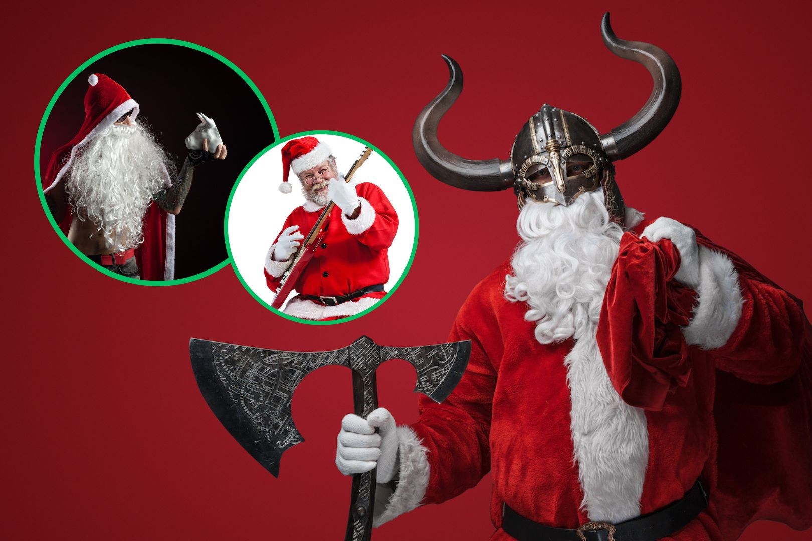 Photos of Outrageously Metal Santas