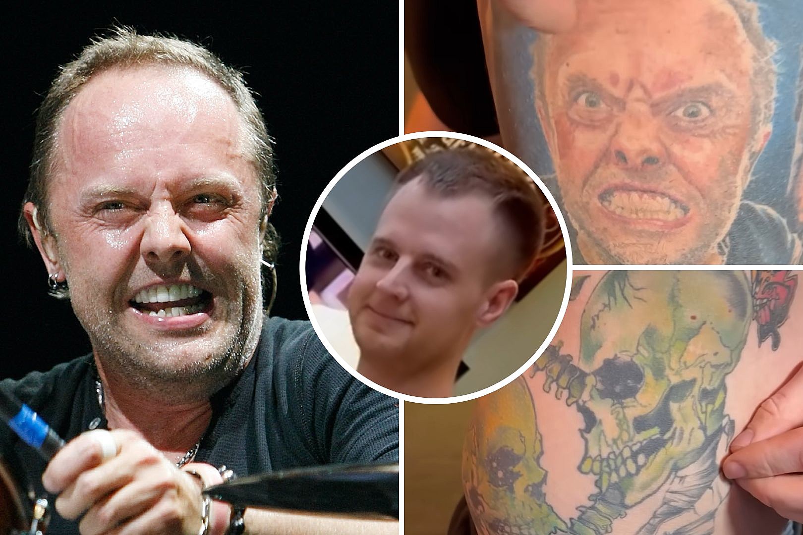 James Hetfield New Papa Het Tattoo on hand before #metallica Show backstage  - YouTube