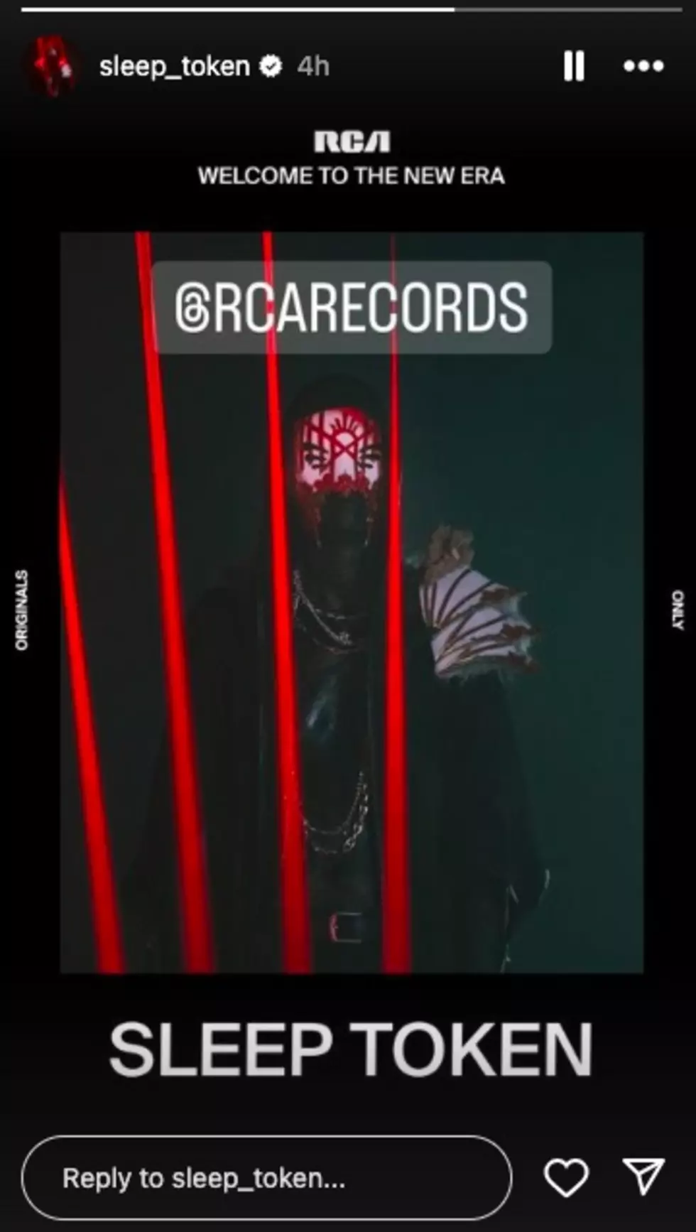 Sleep Token Instagram Story RCA Records 'New Era'