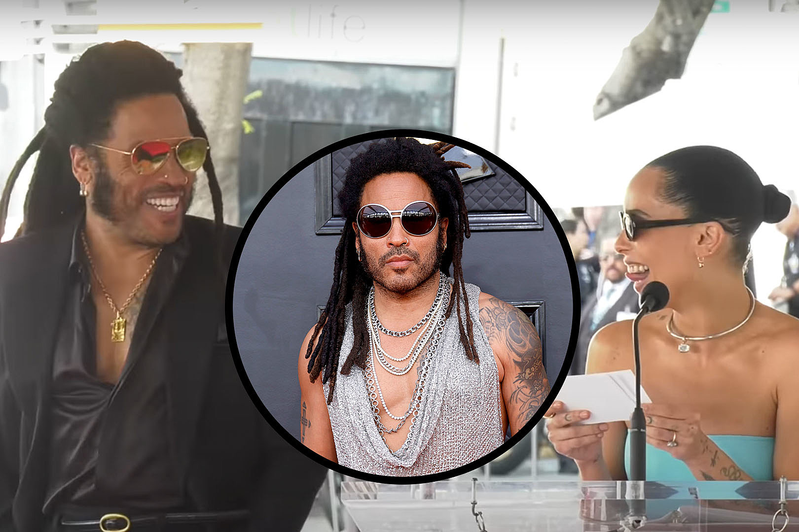 Lenny Kravitz's Daughter Zoe Roasts Him Over See-Through Shirts