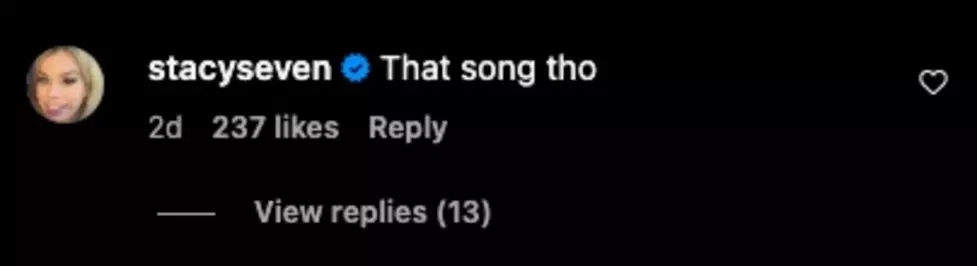 Stacy Thomson comments, "That song tho" on Slipknot's Instagram