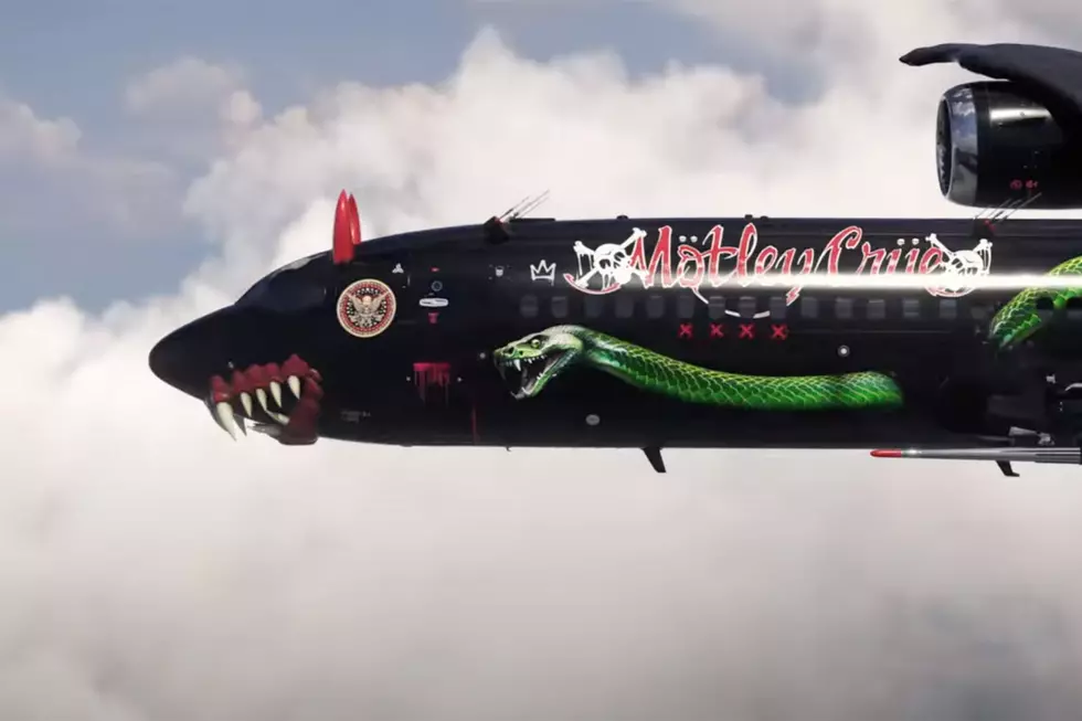 motley crue snake on the plane artwork in 'Dogs of War' video