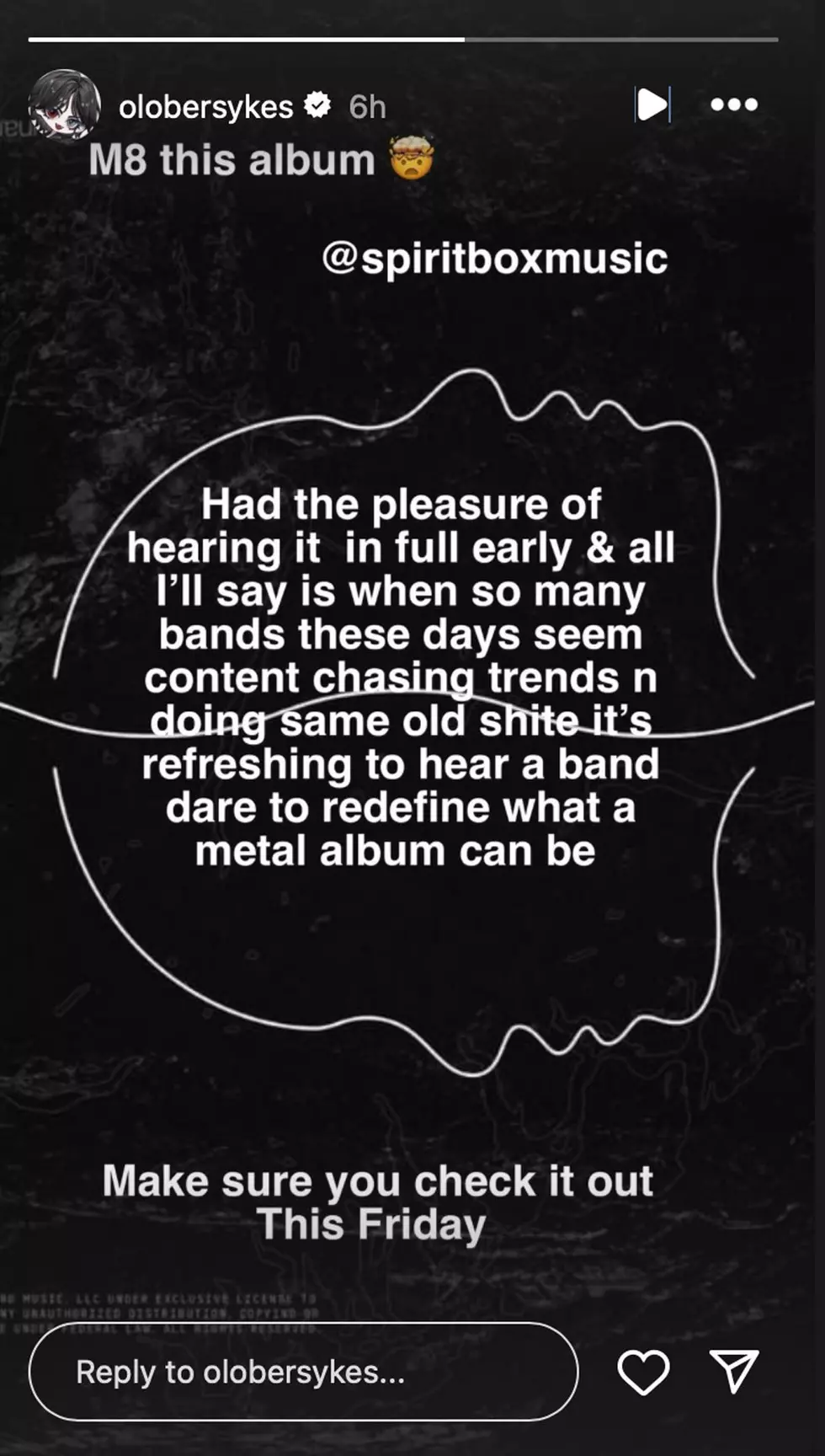 oli sykes comment on spiritbox tsunami sea album