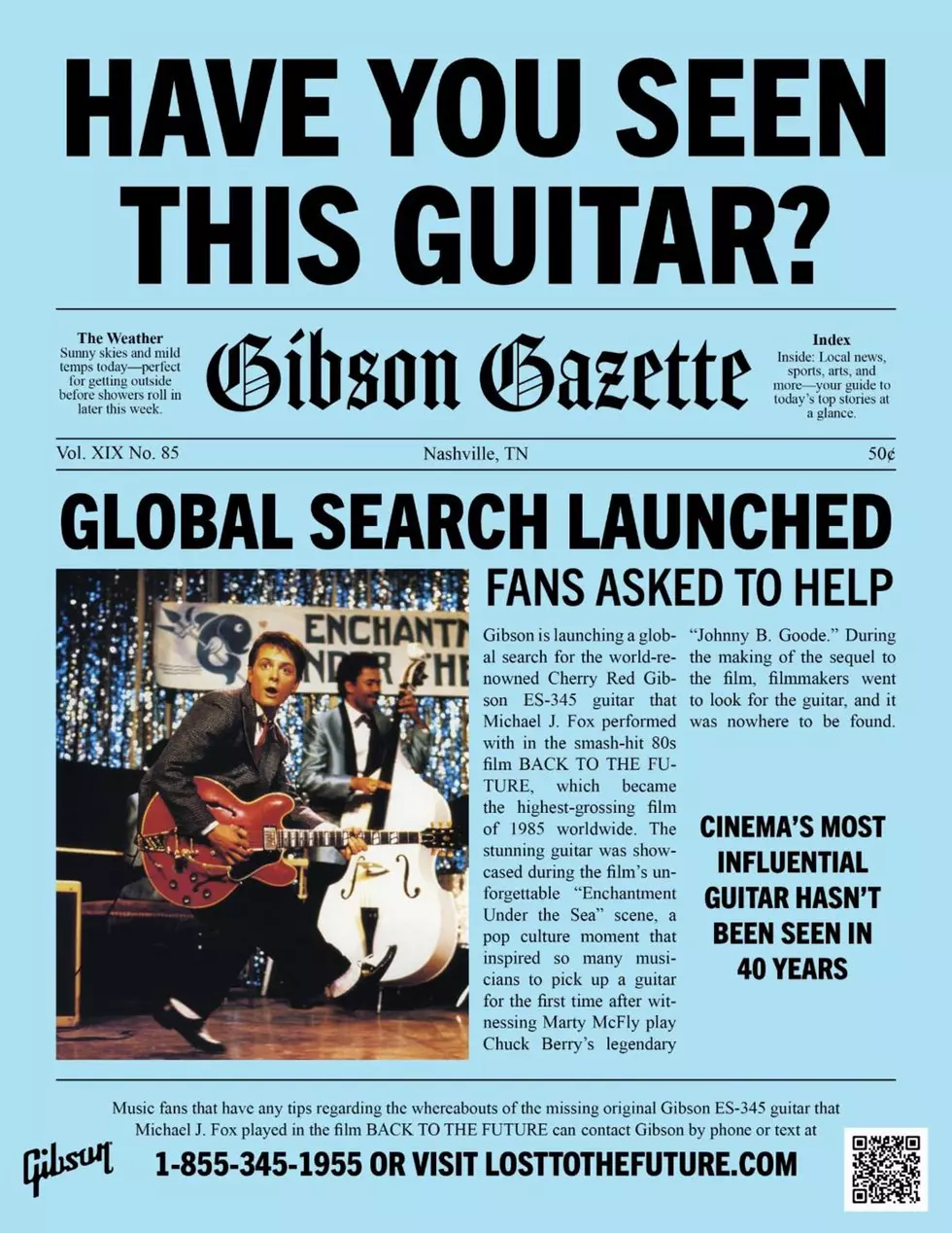 gibson back to the future missing guitar flyer