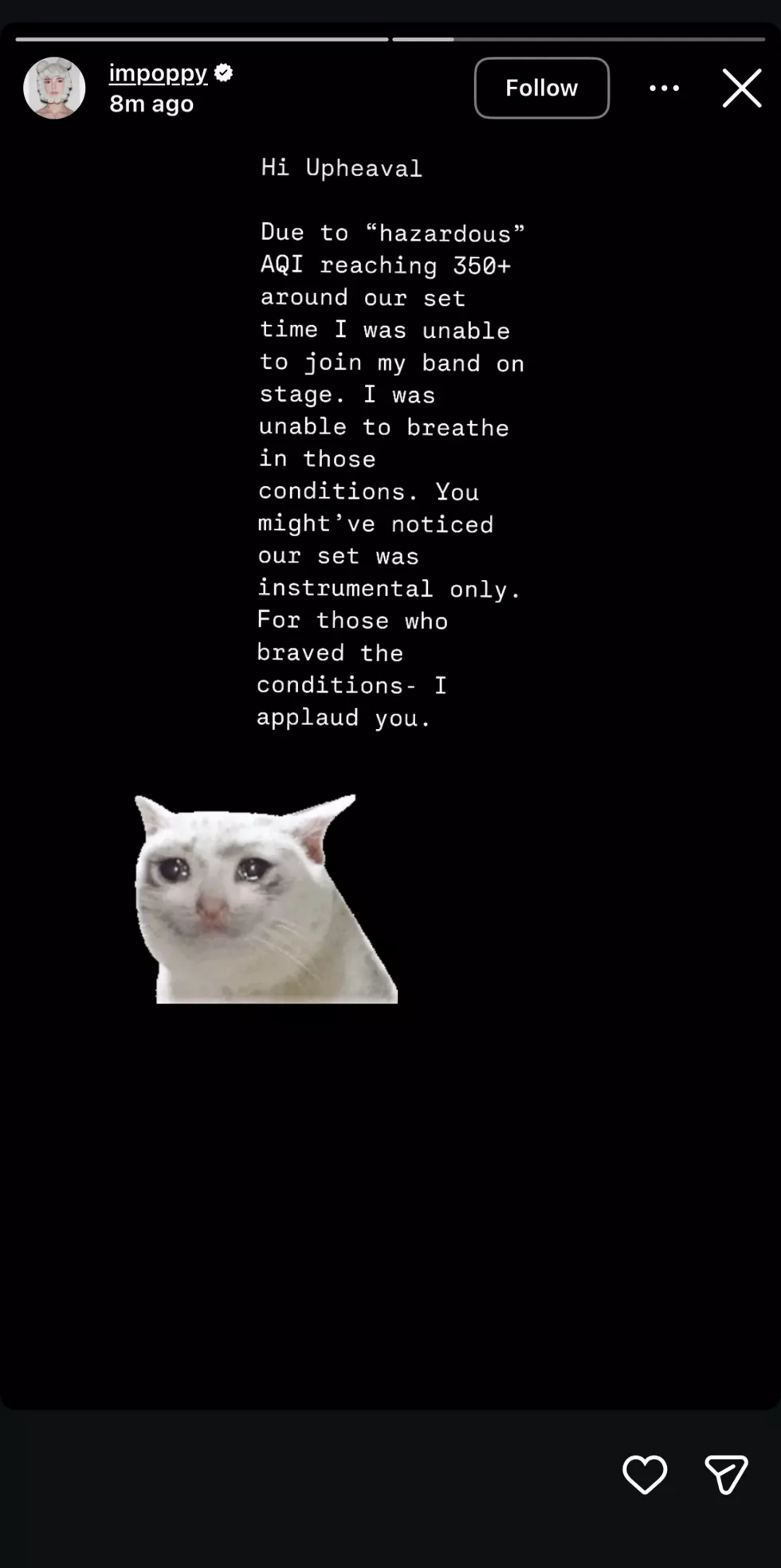 Poppy Instagram Story