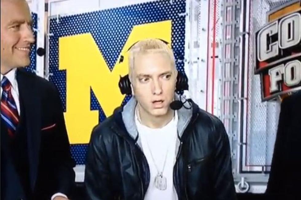 Eminem Gives Nervously Awkward Halftime Interview [Video]
