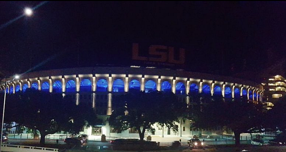 LSU’s Tiger Stadium Goes Blue [PHOTO]