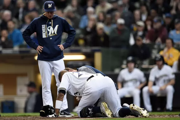 Keon Broxton Get Hit In Face By Pitch &#8211; VIDEO