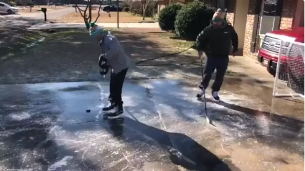 Lafayette Residents Play Ice Hockey In Driveway [Video]