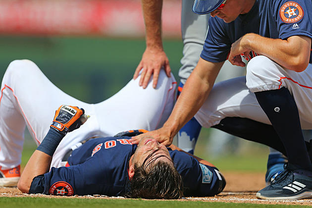 Astros Josh Reddick Laid Out Running To First Base [VIDEO]