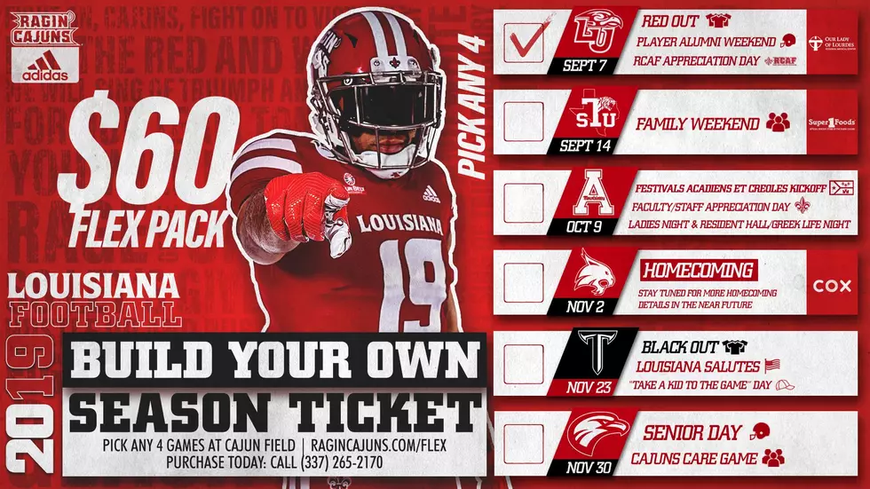 Cajuns Introduce Four Game Flex Pack