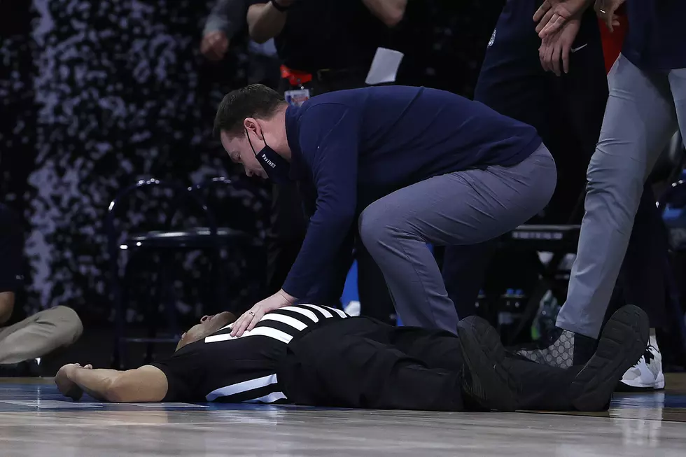 WATCH: Scary Moment as Ref Collapses During Elite Eight Game [Video]