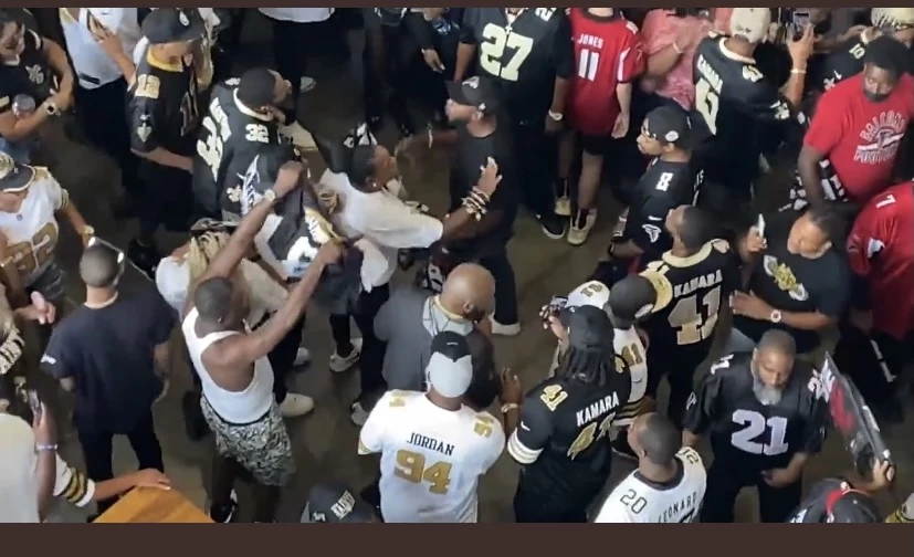 Panthers And Saints Fans Got Into Huge Brawl During Game