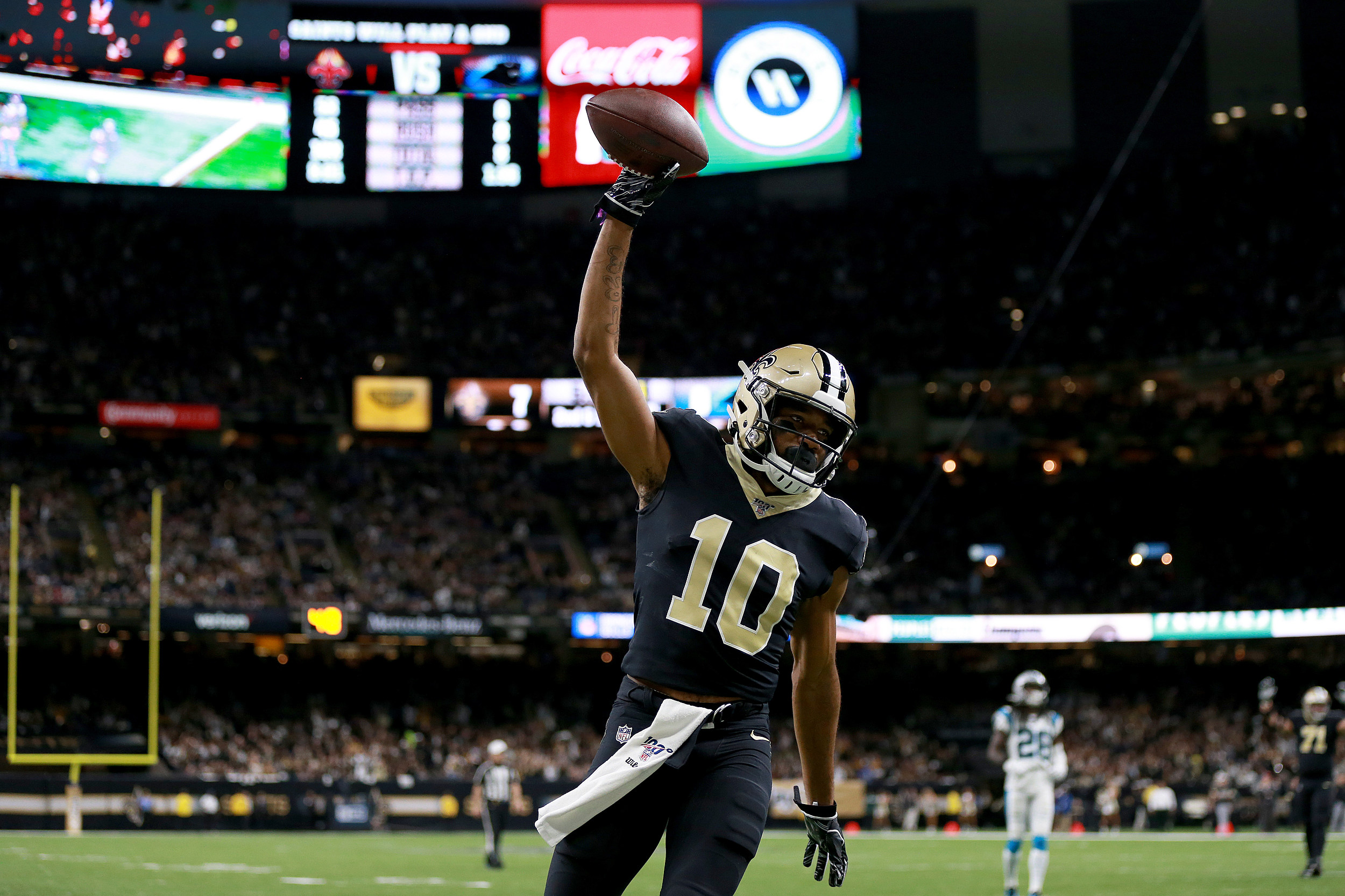 New Orleans Saints' Tre'Quan Smith in action during an NFL football game  against the New York Jets, Sunday, Dec. 12, 2021, in East Rutherford, N.J.  (AP Photo/Matt Rourke Stock Photo - Alamy