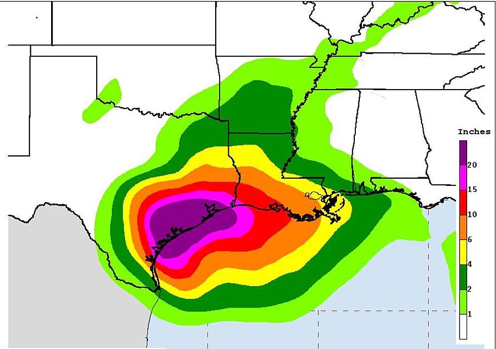 Latest Rainfall Estimates For South Louisiana