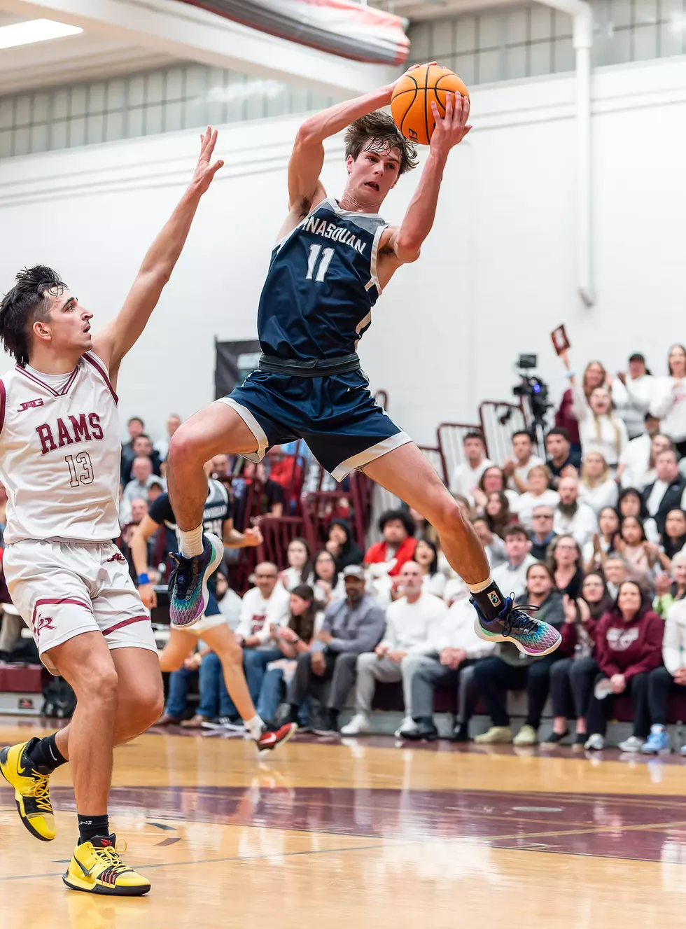 Manasquan senior Jack Dettlinger defended by South River senior Lazaro Rodriguez. (Photo: Tom Smith | tspsportsimages.com)