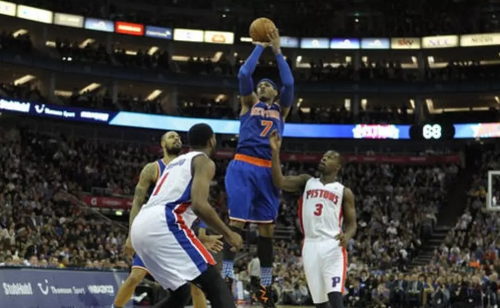Carmelo Leads Knicks Over Pistons in London