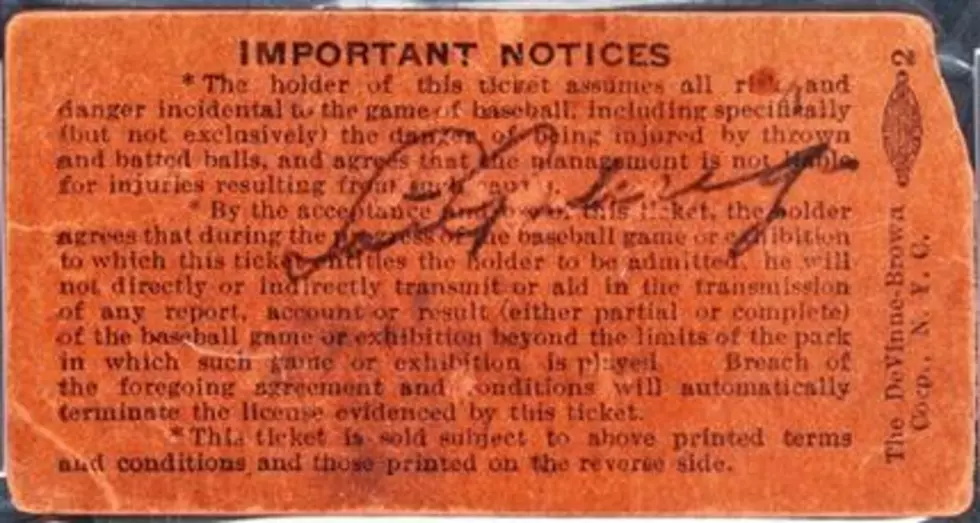 Auction: Gehrig-signed July 4, 1939 ticket stub