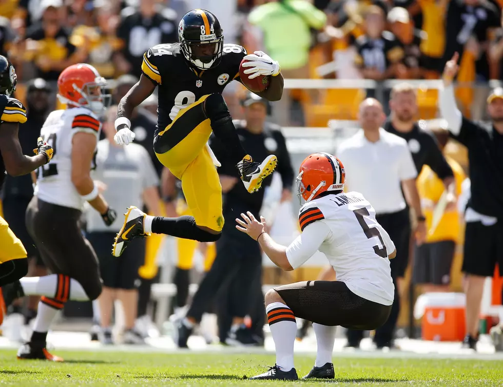 Watch: Antonio Brown drop kicks Cleveland&#8217;s punter Spencer Lanning