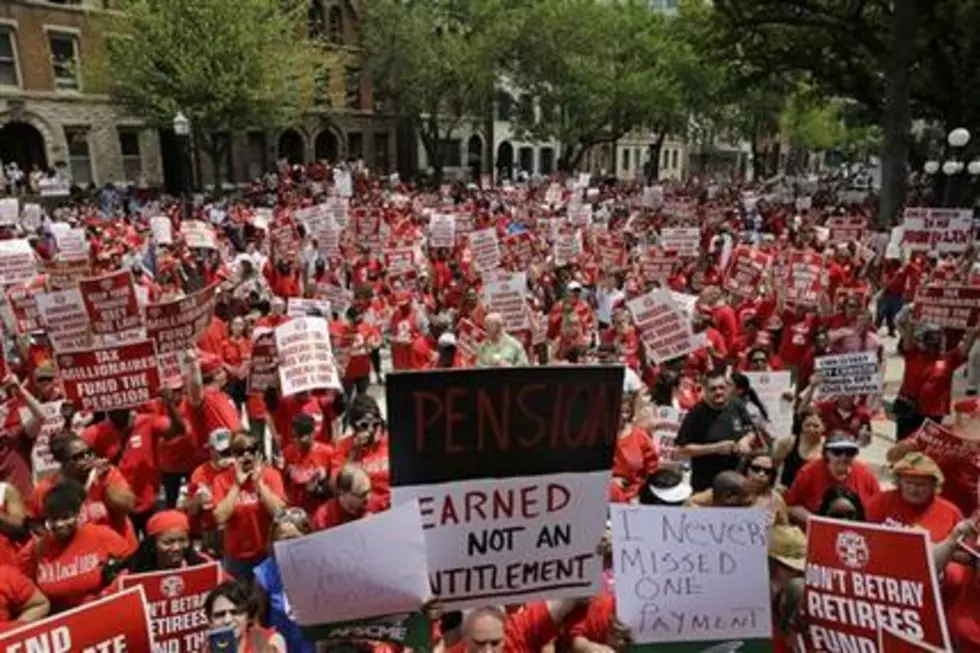 Unions protest New Jersey pension funding