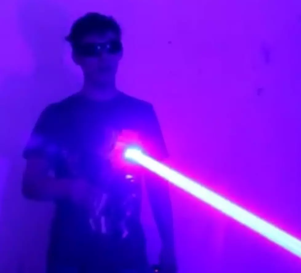 Man builds laser shotgun